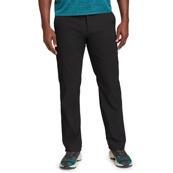 Eddie Bauer Horizon Guide Chino Pants Mens 40x34 Black Hiking Nylon Stretch - Picture 1 of 12